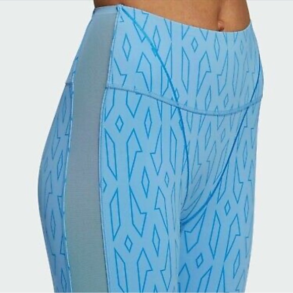 IVY PARK Pants - Ivy Park Beyoncé X Adidas 7/8 Blue Mesh Monogram Tights